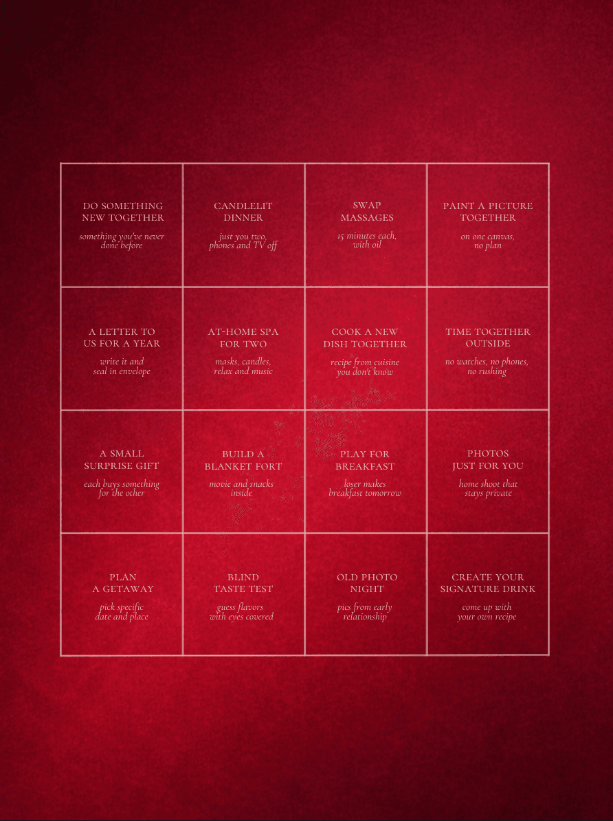 Journal pages — Couples Bingo